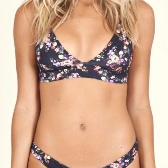 NWT Boys + Arrows Fillis the Firercracker Summer Night Floral Bikini Top XS - Picture 1 of 4